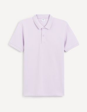 Svetlo fialové pánske basic polo tričko Celio Teone
