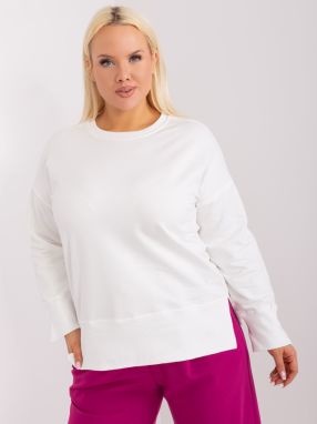 Ecru Plus Size Round Neck Sweatshirt