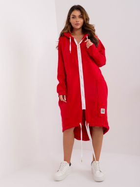Red cotton sweatshirt with pockets