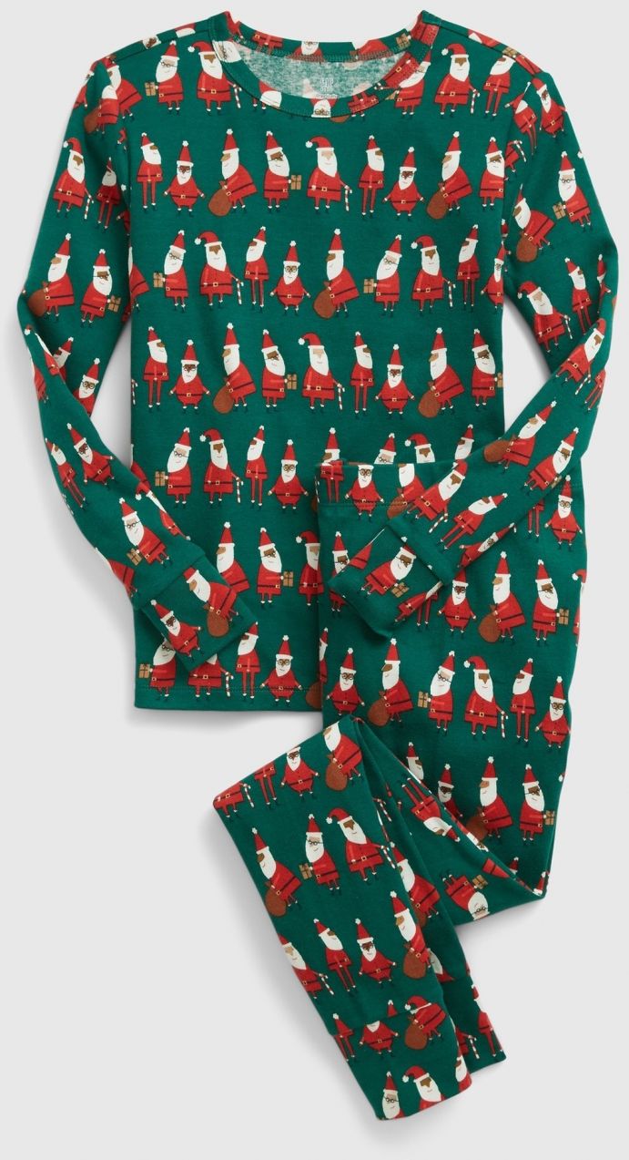 Zelené detské vzorované pyžamo GAP Santa