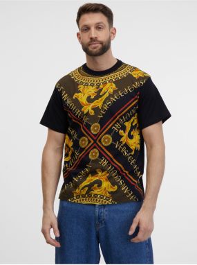 Čierne pánske vzorované tričko Versace Jeans Couture