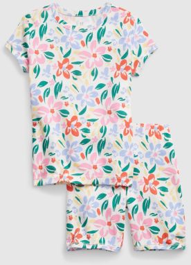 Farebné dievčenské pyžamo krátke floral GAP