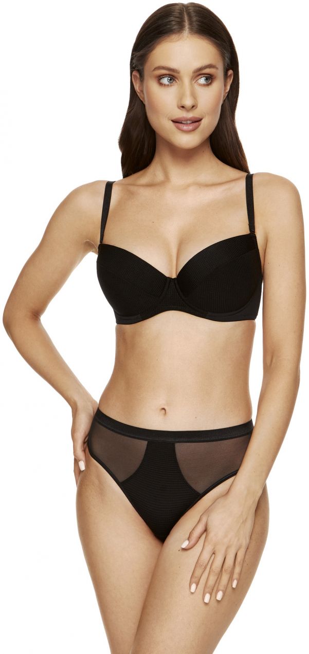 Čierna push-up podprsenka Andrea