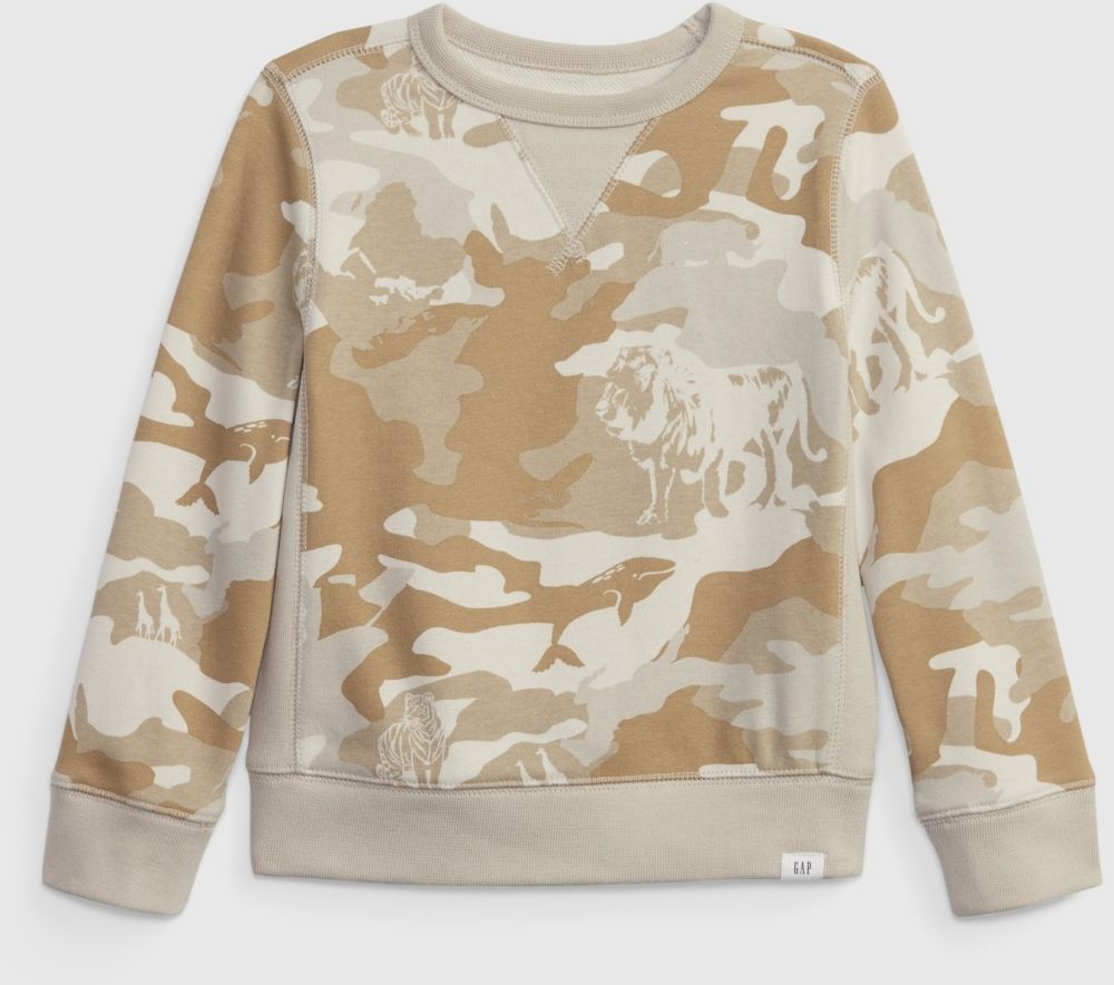 Béžová chlapčenská mikina GAP camo french terry