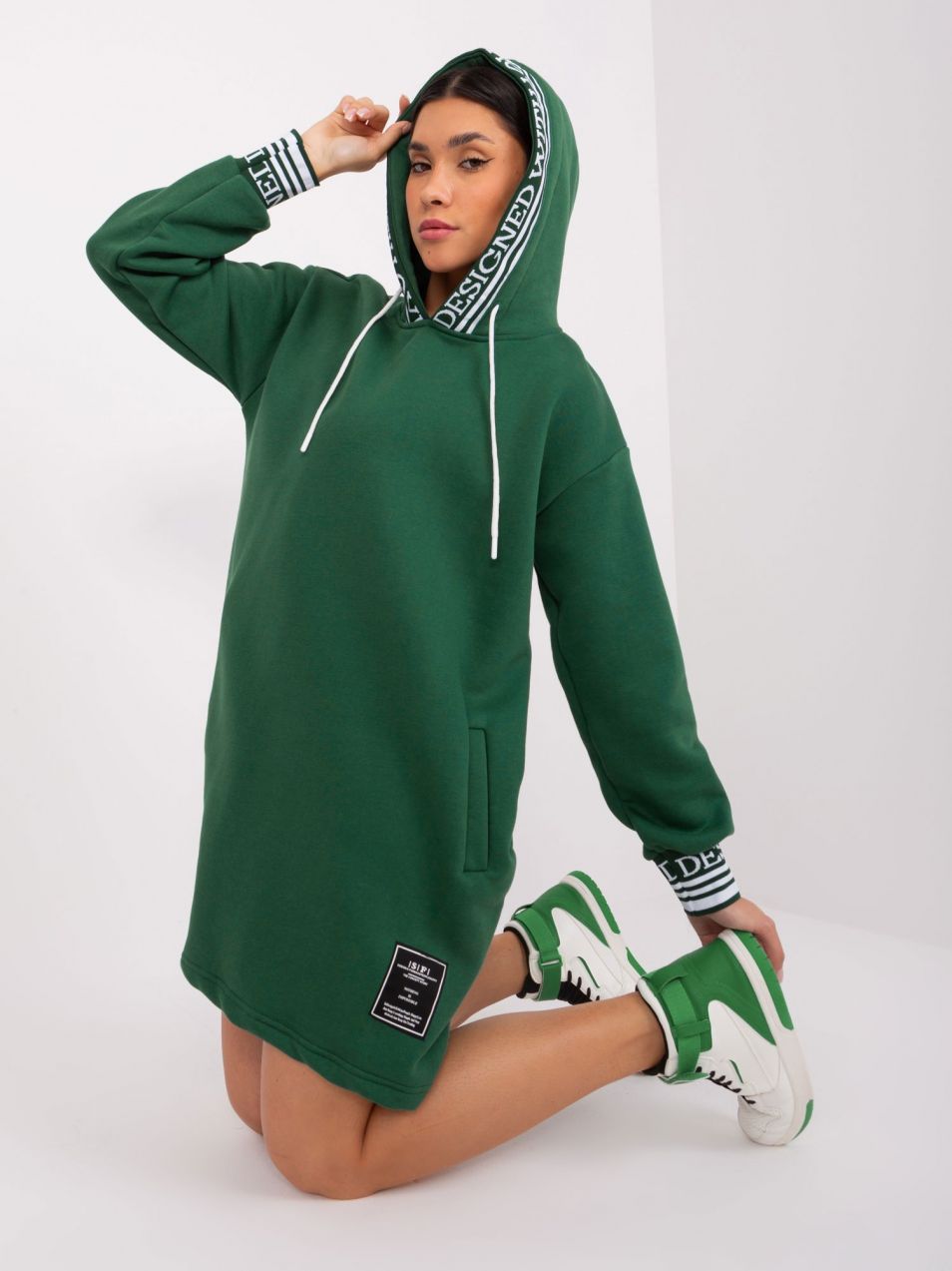 Dark green hoodie dress
