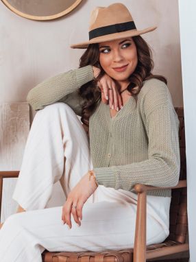 Women's openwork sweater GOFFY olive Dstreet