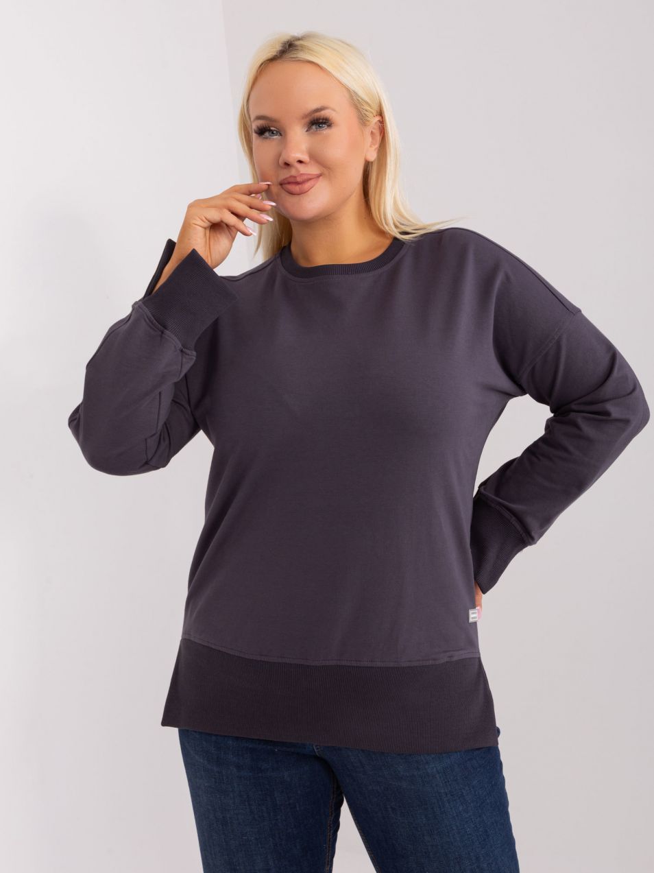 Graphite women's plus size sweatshirt with cuffs
