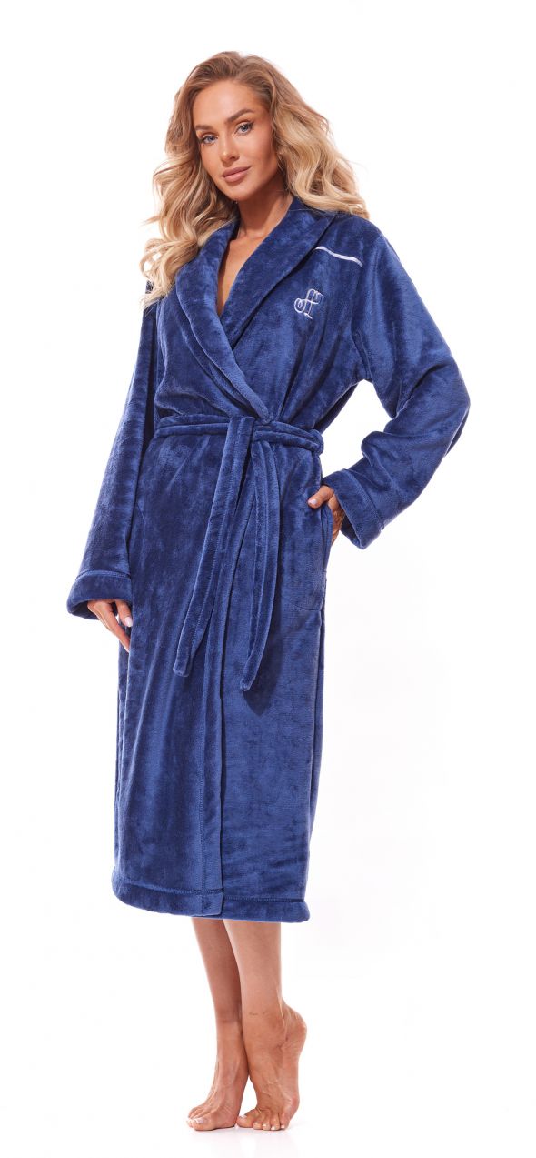Lux Long Navy Navy Bathrobe