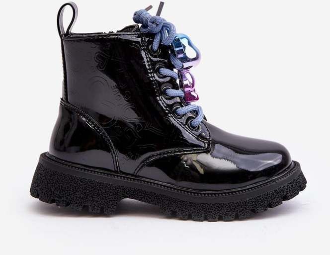 Children's patented insulated boots with embellishment, black Bunnyjoy