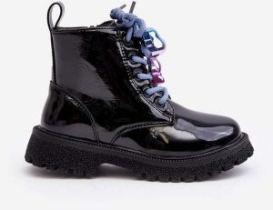 Children's patented insulated boots with embellishment, black Bunnyjoy