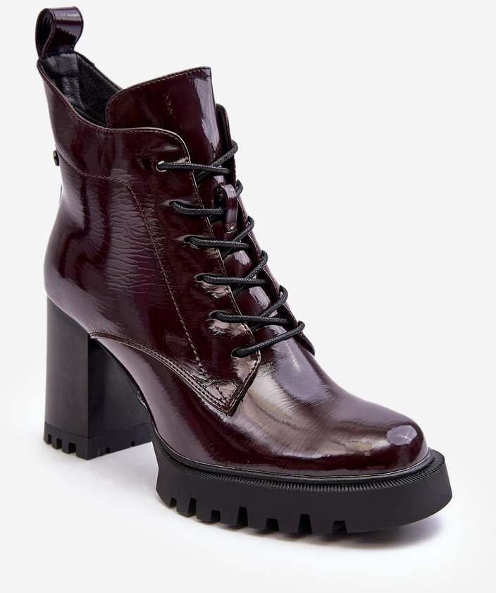 Patented ankle boots, insulated burgundy D&A