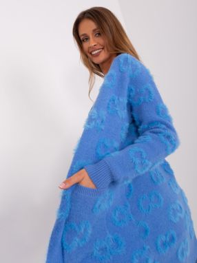 Blue soft cardigan with patterns