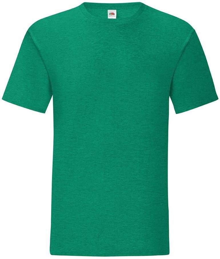 Green men's t-shirt in combed cotton Iconic with Fruit of the Loom sleeve