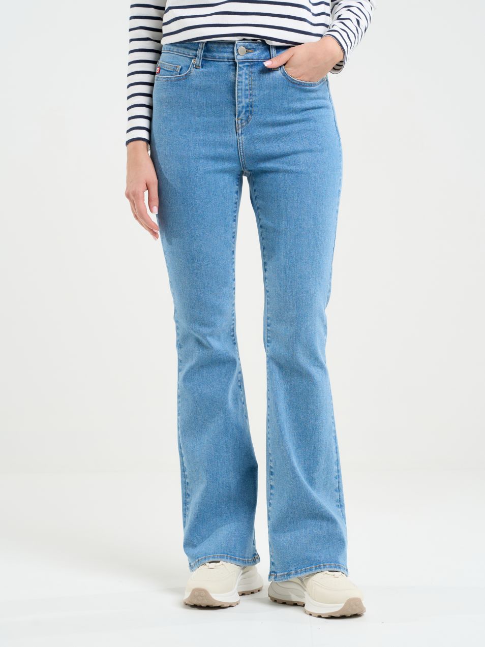 Veľké hviezdne dámske rozšírené nohavice Denim 190062 Denim-158