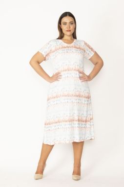 Šaty pre ženy Plus Size s farebným vzorom batiky z česanej bavlny