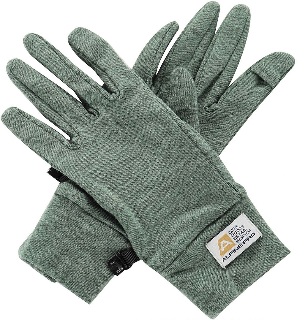 Merino wool gloves ALPINE PRO SILASE loden frost