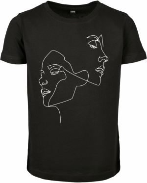Children's single-breasted short-sleeved T-shirt black