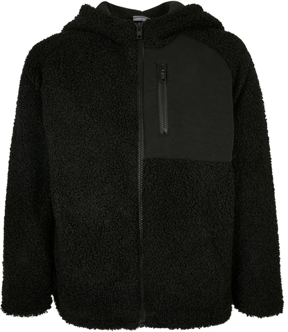 Sherpa Boys' Zip-Up Hooded Jacket Black