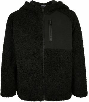 Sherpa Boys' Zip-Up Hooded Jacket Black