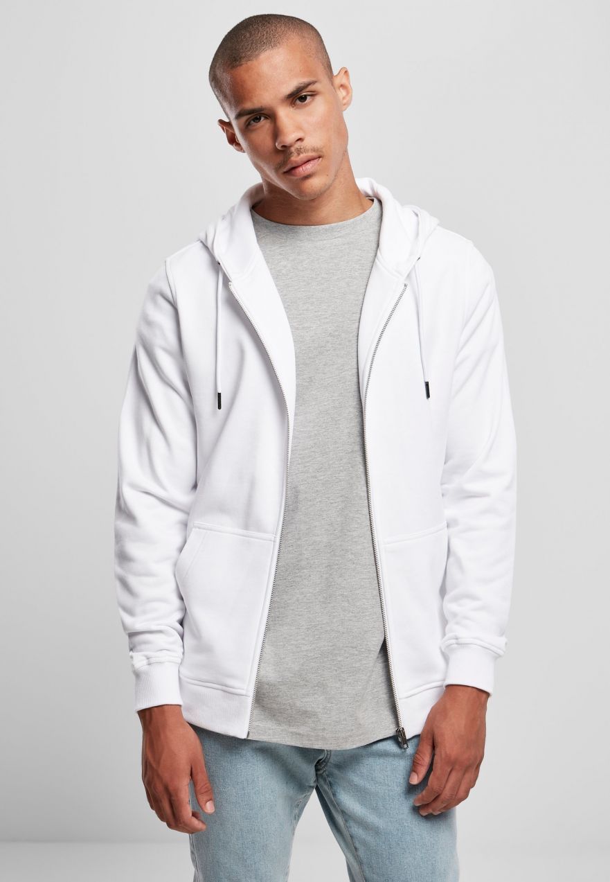 Basic Terry Zip Hoody White