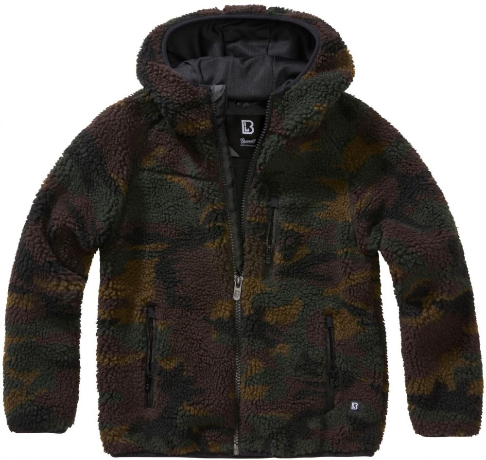 Children's Teddyfleecejacket Hood woodland