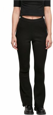 Women's Rib Knit Bootcut Leggings - Black