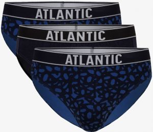 Klasické pánske slipy ATLANTIC 3Pack - čierna/tmavomodrá