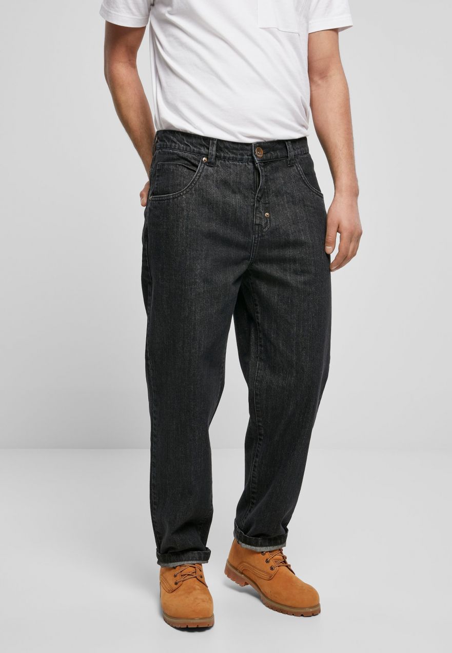 Men's 3D Embroidery Jeans Black