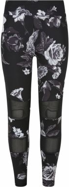 Girls' Tech Mesh AOP Leggings Dark Flowers aop