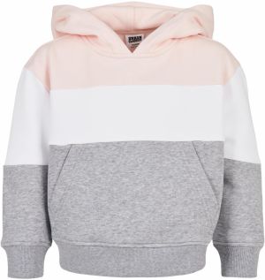 Girls' Oversize 3-Tone Sweatshirt Light Pink/White/Grey