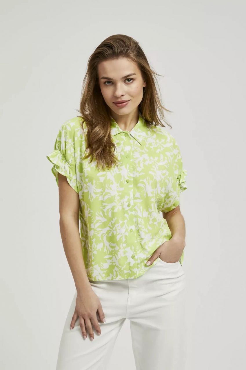 Women's shirt with short sleeves MOODO - green