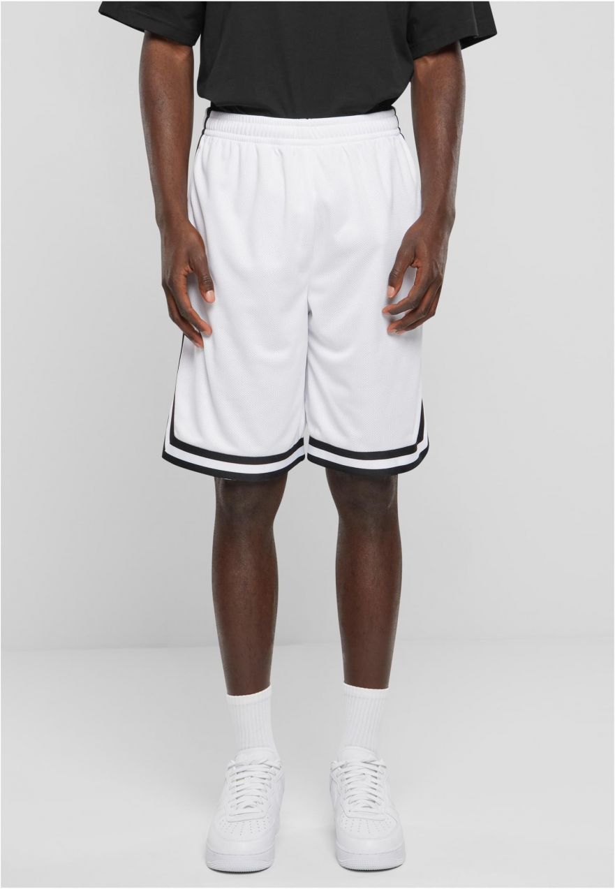 Men's Stripes Mesh Shorts - White/Black/White
