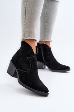 Suede Cowboy Boots with Black D&A Zipper