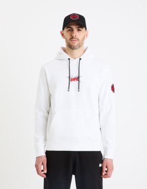 Biela pánska mikina s kapucňou Celio UFC