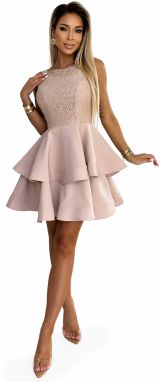 Double flared dress with lace top Numoco