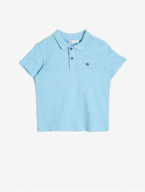 Koton Polo Neck Cotton Fabric Buttoned T-Shirt with Buttoned Chest Short Sleeves.