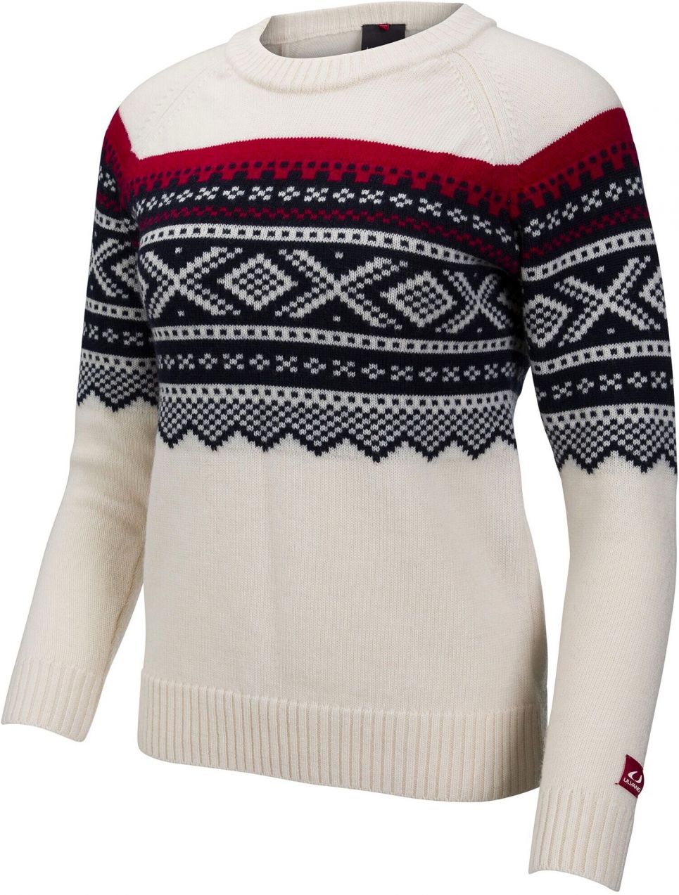 Women's Sweater Ulvang Marius Round Neck Vanilla/Ulang Red