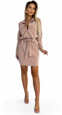 Shirt dress with pockets and ties Numoco