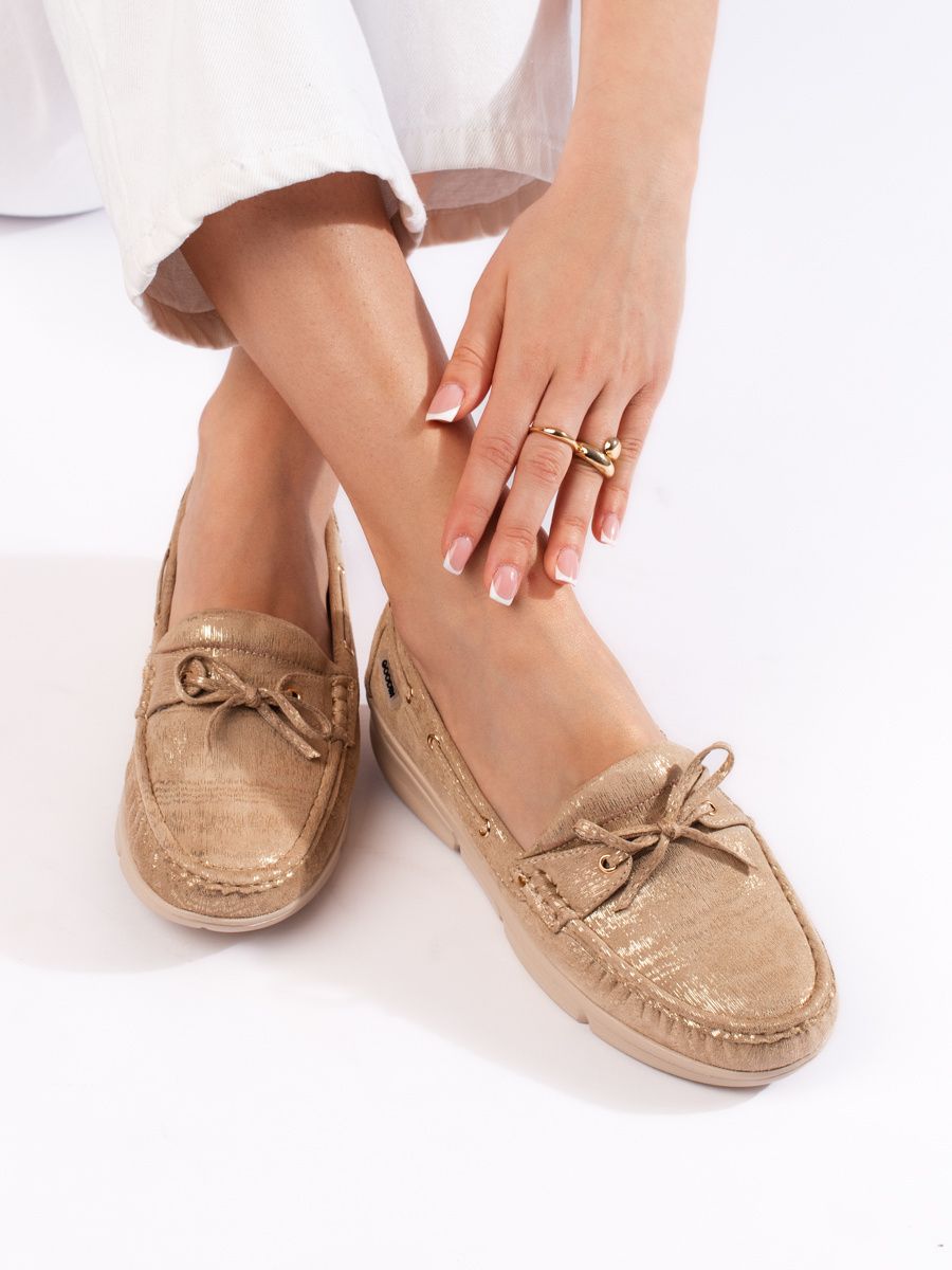 GOODIN Comfortable beige women's loafers