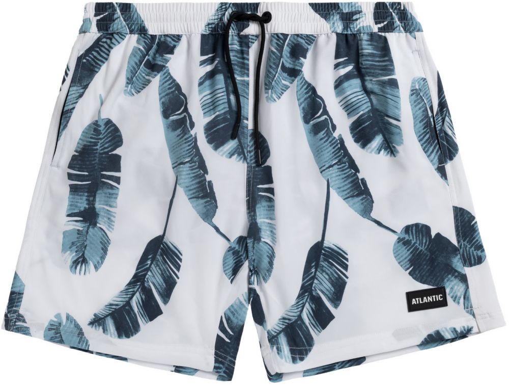 Men's beach shorts ATLANTIC - white with pattern