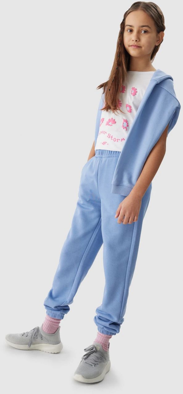 Girls' jogger sweatpants 4F - denim