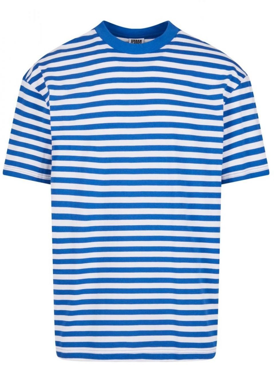 Men's T-Shirt Regular Stripe - White/Royal Blue