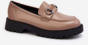 Women's eco leather loafers Beige Ledda