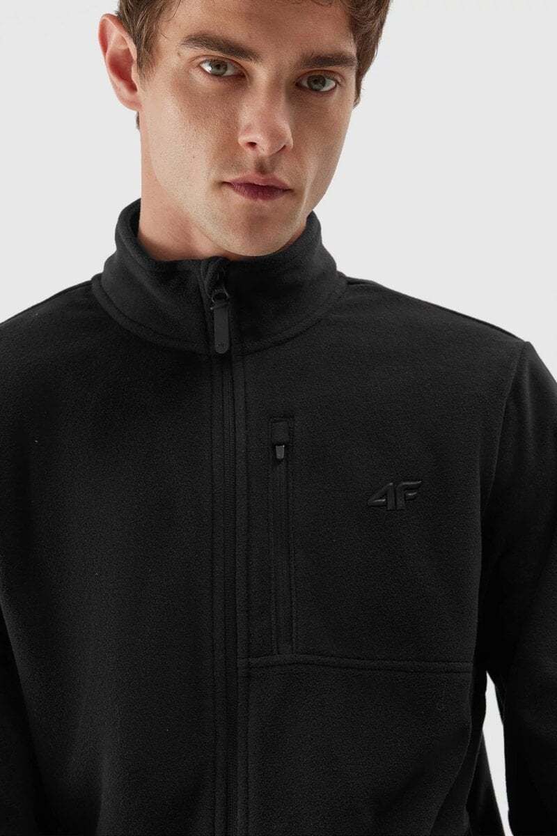 4F Men's Fleece Stand Collar Regular Black