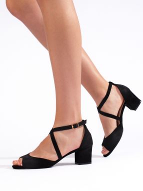 GOODIN Women's black low-heeled sandals