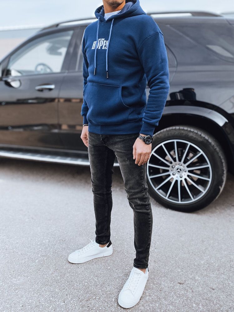 Men's Printed Sweatshirt, Navy Blue Dstreet