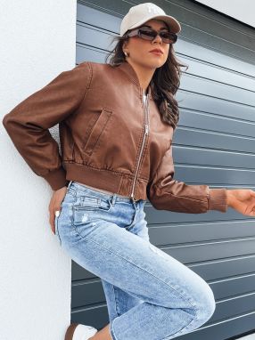 Women's leather bomber jacket SANTOL camel Dstreet