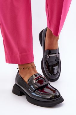 Women's patent leather loafers Black Fidodia