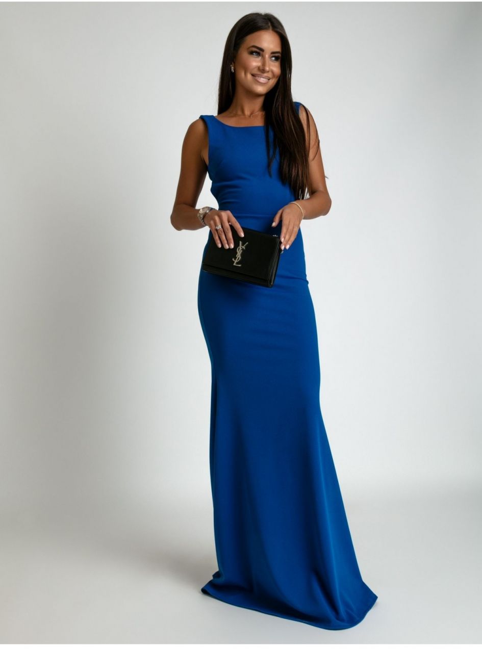 Cornflower blue mermaid maxi dress
