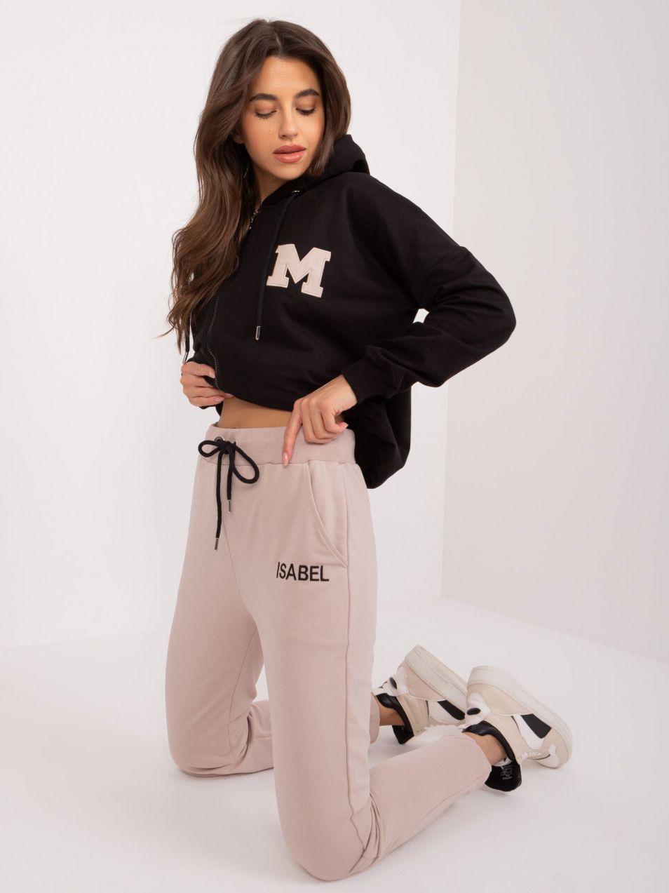 Black women's tracksuit with sweatshirt